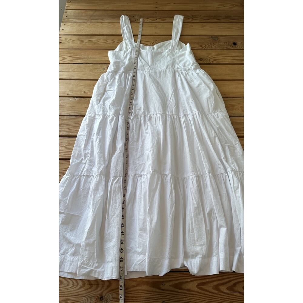 Madewell NWT Women’s Button Front Tiered MIDI Sleeveless Dress Size 14 White D11 - Picture 7 of 8